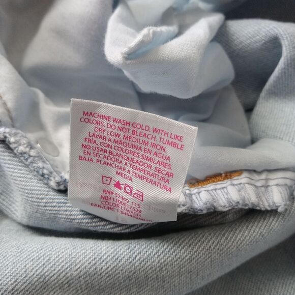 No Boundaries Juniors Light Wash Distressed Straight Leg Denim Jeans Size 19 - Picture 5 of 12